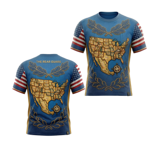 เสื้อยืดคอกลมแขนสั้นพิมพ์ลายแผนที่ด้วยเทคนิคซับลิเมชั่นคุณภาพสูง เนื้อผ้านุ่ม ระบายอากาศได้ดี ผลิตจากโพลีเอสเตอร์ เหมาะสำหรับงานออกแบบตามสั่ง - Product Image 1