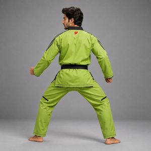 Combinaison de taekwondo Performance double V conçue avec un tissu léger, une coupe flexible et un confort respirant pour la pratique des arts martiaux. - Product Image 2