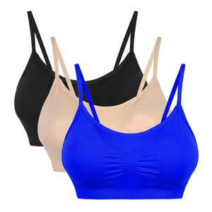 Women Sports Bra Neck Light Support Yoga Breathable Solid Color White Beige Black - Product Image 5