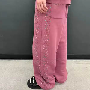 กางเกงวอร์มเทรนดี้ประดับเพชร ดีไซน์หินวิบวับ ผ้าฝ้ายนุ่มสบาย กางเกงจ็อกเกอร์แฟชั่นประดับเพชร - Product Image 5