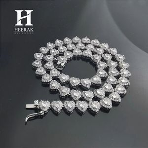 Cadena de tenis de oro macizo de 10K, 14K, 18K personalizada con diamantes en forma de corazón, diamantes creados en laboratorio con certificación IGI, joyería con halo en forma de corazón. - Product Image 5