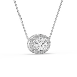 2.26 CARAT Lab Grown Oval Brilliant Cut Diamond <b>Pendant</b> 14K <b>Solid</b> <b>Gold</b> IGI Certified Women's Jewelry - Product Image 4