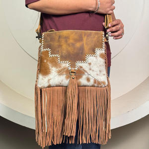 Diseñador de moda Piel de vaca auténtica Bolso de cuero de cera dura Bolso de hombro cruzado de moda Producto al por mayor Bolsos de mensajero para mujer - Product Image 4