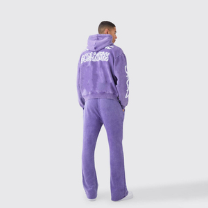 Conjunto Deportivo de Forro Polar de Algodón Transpirable con Capucha para Hombre, Talla Grande, Estampado Sólido, Diseño Moderno, Ajuste Cómodo, Informal - Product Image 2