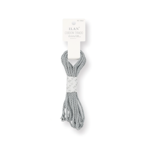Cordoncino Ilan Tirado 4mmx5m Grigio Argento per Artigianato e Cucito - Product Image 1