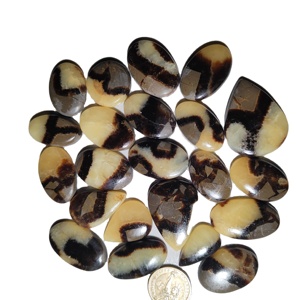 Lot de pierres précieuses en vrac de Cabochon septarien de Quartz jaune naturel de haute qualité pour le but de bijoux de guérison - Product Image 4