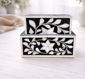 Bone Inlay <b>Coaster</b> Rectangle <b>Coaster</b> <b>Set</b> With Holder Modern Geometric Pattern Reusable Table Cups Mats - Product Image 5