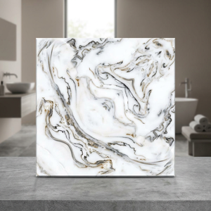 Baldosas de Porcelana Gris Mármol para Piso, 600x600mm, Pulimentadas, Antibacterianas, Antideslizantes, Resistentes a Ácidos, para Interiores Comerciales - Product Image 2