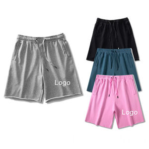 Shorts d'été décontractés pour hommes à taille élastique avec logo personnalisé, en mélange de coton léger de haute qualité - Product Image 1