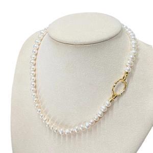 Collar de Perlas de Agua Dulce de 6-7 mm, Simple y Elegante, con Cierre de Plata S925, Joyería Moderna y Juvenil - Product Image 5