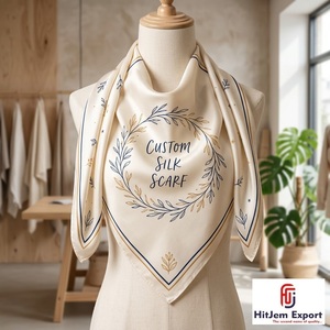 Écharpes carrées personnalisées imprimées en gros, étiquette privée, écharpes promotionnelles tendance, service de fabrication textile OEM ODM - Product Image 5