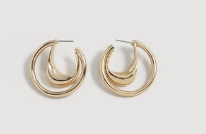 Pendientes de metal en tono dorado para mujer, joyería elegante y a la moda para bodas y celebraciones festivas. - Product Image 1