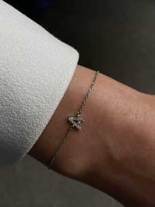 Diamond Custom Initial Letter Pendant Cable Chain <b>Bracelets</b> Dainty Small Minimalist Everyday 925 Sterling Silver Manufacturer - Product Image 2