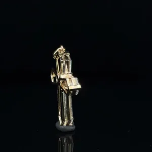 Pendentif croix en diamant en or jaune, collier statement de luxe style hip-hop, bijou de mariée élégant, cadeau pour femme, pendentif raffiné - Product Image 2
