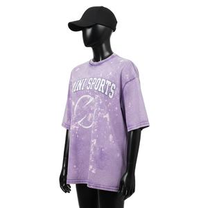 Camiseta para Mujer con Lavado Ácido, Algodón de Alto Gramaje, Tacto Suave, Morado, Corte Oversize, Logotipo Personalizado Impreso - Product Image 4