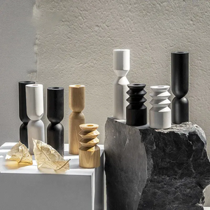 Candelabros de madera negros modernos al por mayor para decoración de centros de mesa, accesorio para velas cónicas, Ramadán, por MULTI CRAFT - Product Image 4