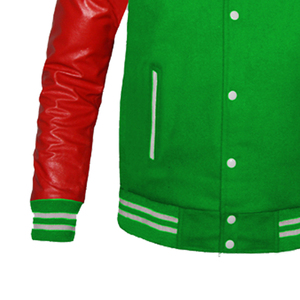 ปลอกแขนหนังวัวคุณภาพสูงแบบ OEM พร้อมแพทช์ออกแบบเองสำหรับเสื้อแจ็คเก็ต Varsity, เสื้อแจ็คเก็ตเบสบอล Lettermen และเสื้อแจ็คเก็ตขนสัตว์ปักลาย - Product Image 2