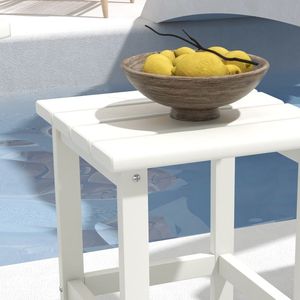 Tavolino da Esterno Adirondack Bianco 15 Pollici in HDPE Resistente alle Intemperie per Veranda, Piscina, Balcone - Product Image 3