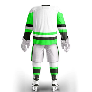 Uniforme de hockey sur glace imprimé en tissu respirant avec logo personnalisé sur le devant, vente en gros, 100% polyester - Product Image 3