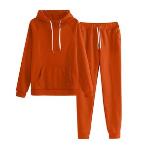 Conjunto deportivo informal con capucha para mujer, sudadera de manga larga y pantalones deportivos con cordón - Product Image 1