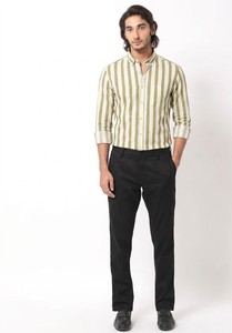 Camisa Clásica Casual a Rayas, Transpirable, de Verano, 100% Algodón, con Botones, ODM - Product Image 1