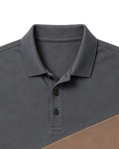 Chemise pour homme en piqué de coton diagonale respirant, brodée, personnalisée, vêtements décontractés de qualité supérieure, OEM ODM, marque privée - Product Image 3