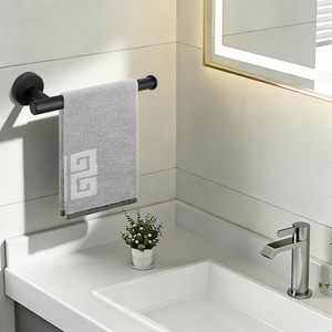 Matte Black Color Wall Mounted Stainless Steel Towel <b>Rod</b> Anti Corrosive Resistant for Bathroom Clothes Available At Lowest Price - Product Image 6