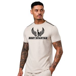 Camiseta de Jersey para Hombre, Color Beige, Cuello Redondo, Manga Corta, Diseño Gráfico, Informal, Transpirable, Estilo Urbano, Moda de Verano - Product Image 1