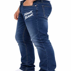 Jeans en denim extensible pour homme, coupe moderne confortable, poches classiques, coutures robustes, jean en coton décontracté, style automne - Product Image 3