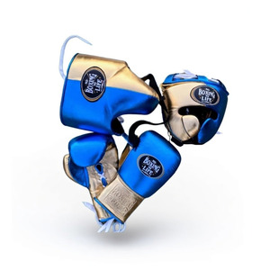 <b>Boxing</b> Training Equipment <b>Set</b> with Head Protection and Lace Closure Gloves for Gym Workouts and Practice Sessions - Product Image 1