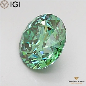 เพชรทรงกลมขนาด 6.31 มม. สีเขียวสดใส น้ำหนัก 1.00 กะรัต ความสะอาดระดับ VVS2 ผลิตด้วยวิธี CVD พร้อมใบรับรอง IGI สำหรับแหวน - Product Image 3