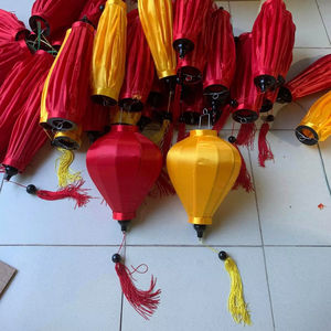 Lanterne en bambou artisanale du Vietnam, satinée, pour fête en plein air, décoration de mariage suspendue, couverture en tissu DIY à peindre - Product Image 1