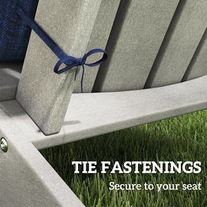 Juego de 4 Cojines para Sillas de Exterior Azul Marino, Cojín Adirondack de Respaldo Alto con Lazos, Espuma de Alta Densidad - Product Image 6