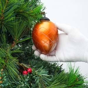 Ornement de Noël en verre transparent en forme d'avocat ambré, décoration suspendue pour arbre, vente en gros - Product Image 4