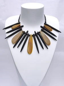 Collar de cuerno de búfalo, collar hecho a mano, collar de bisutería de moda. - Product Image 6