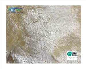 Fausse fourrure en polyester tricotée à poils longs, couleur jaune laiteux, haute qualité, pour tapis, jouets, vêtements, tissus et textiles de maison - Product Image 4