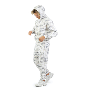 Survêtement à capuche camouflage blanc pour homme, coupe décontractée, longueur intégrale, avec poches latérales, style automne - Product Image 3