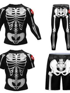 Shorts de Baño para Hombre, Negros, con Estampado de Sublimación, Diseño de Telaraña, Calavera y Ojos, Secado Rápido, Poliéster - Product Image 2