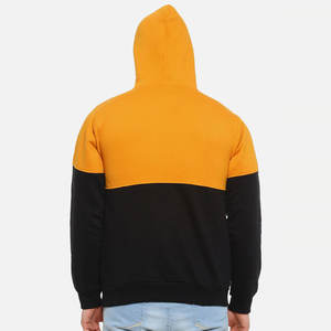 Jersey de lana de algodón de dos tonos Sudadera con capucha bordada de calle para hombre de ajuste regular Sudadera de invierno teñida lisa en talla grande - Product Image 2