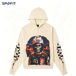 เสื้อฮู้ดซิปผ้าฝ้ายวินเทจลายกราฟิก สไตล์ฮิปฮอป สตรีทแวร์ สำหรับผู้ชาย - Product Image 4