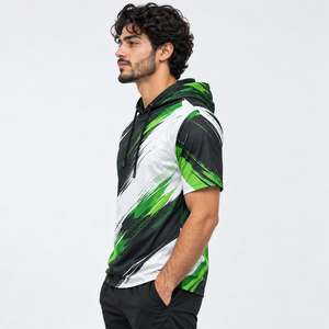 Sudaderas de media manga para hombre a la moda, hechas con telas suaves y transpirables y gráficos llamativos para atuendos informales. - Product Image 2