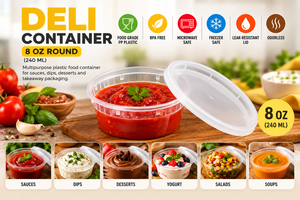 Contenants de qualité supérieure de 8 oz, 12 oz, 16 oz, 24 oz et 32 oz, fabriqués en plastique PP de qualité alimentaire, étanches et compatibles micro-ondes, pour la livraison de repas. - Product Image 4