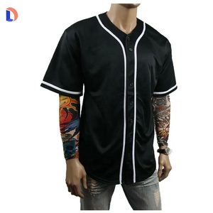 เสื้อเบสบอลพิมพ์ชื่อทีมและหมายเลขคอวี - Product Image 3