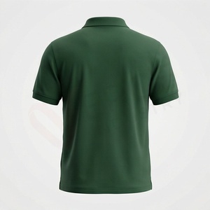 <b>Men's</b> <b>Green</b> Short Sleeve Cotton <b>Polo</b> <b>Shirt</b> Casual Breathable Knitted Solid Design Regular Fit - Product Image 2