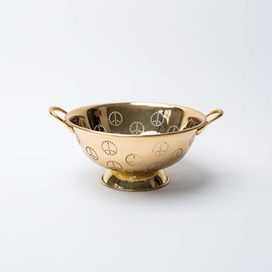 Elegant Gold Metal Pasta <b>Strainer</b> <b>Colander</b> Bowl For Fruits Vegetables Premium Stainless Steel Kitchen Tool With Handles Pasta - Product Image 2