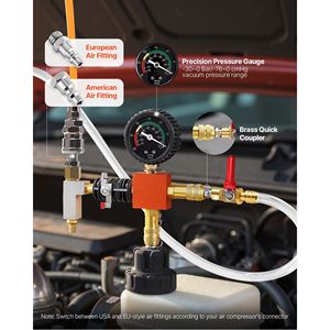 Kit di ricarica radiatore sottovuoto da 28 pezzi, universale per sistema di raffreddamento auto, tester di pressione liquido refrigerante, strumenti di ispezione auto - Product Image 5