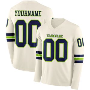 Camiseta de Fútbol Personalizada para Hombre, Manga Larga, con Tela Transpirable de Spandex/Poliéster, Cuello en V, Tirante en T, Nombre del Equipo Personalizable - Product Image 5