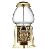 Distributeur de bonbons en forme de machine à boules de gomme, style antique, doré brillant, rechargeable, Kwang Hsieh, 9 pouces