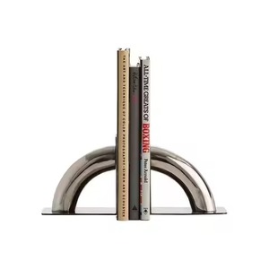 Durable Metal Bookends Strong <b>Book</b> Holder Non Slip <b>Book</b> Stopper Office Desk Shelf Organizer - Product Image 2