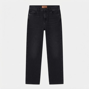 Pantalones Vaqueros Personalizados al por Mayor de Fábrica, Jeans de Algodón Premium para Hombre y Mujer, Corte Holgado, Pierna Recta, Estilo Casual - Product Image 1